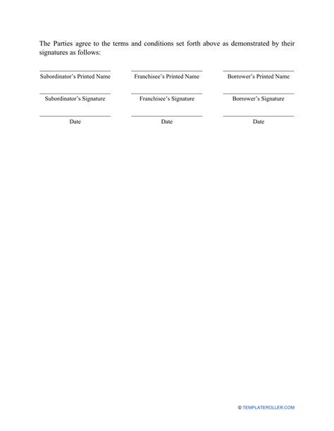 Subordination Agreement Template Fill Out Sign Online And Download