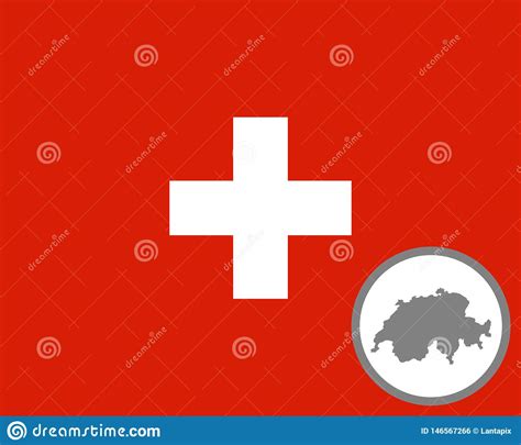 Flag Switzerland Map Detailed Accurate Illustration 146567266 