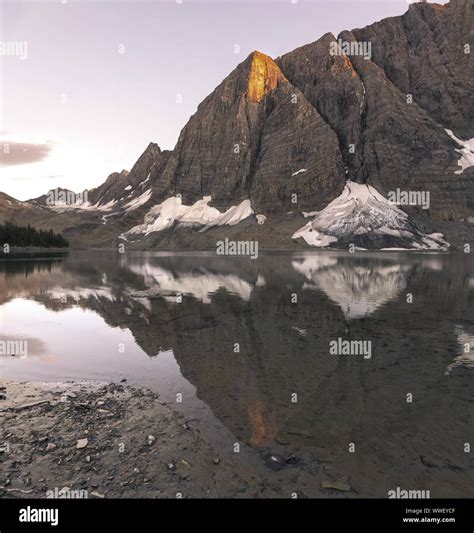Vertical Landscape Rugged Wilderness Mountain Peak Reflection Alpine