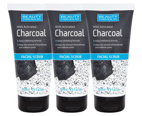 3 X Beauty Formulas Activated Charcoal Facial Scrub 150ml Groceryrun