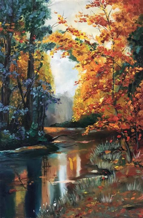 Autumn In The Forest Painting Nature Paintings Painting Landscape