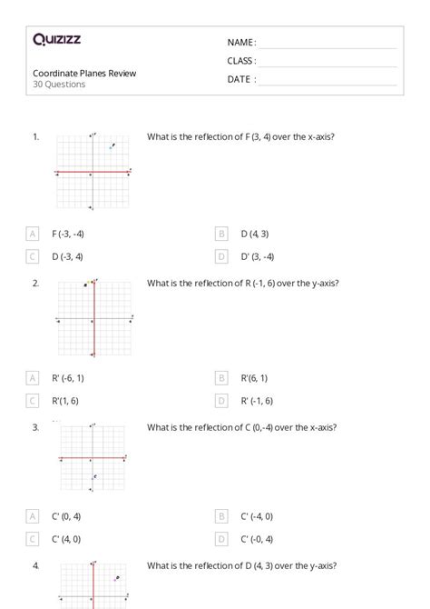 Coordinate Planes Worksheets For Th Grade On Quizizz Free Printable