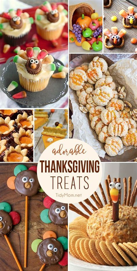 Those peanut butter pilgrim hats, they are my kids favorite thing to make for. Adorable Thanksgiving Treats at TidyMom.net | Thanksgiving desserts, Thanksgiving desserts kids ...