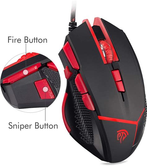 Easysmx Optical Gaming Mouse 8 Dpi 9 Buttons Gaming Mice Weight Tuning