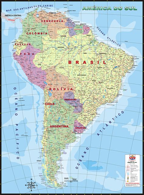 América Do Sul Político • Bia Mapas