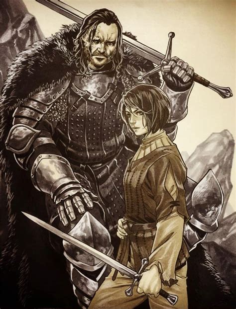 Game Of Thrones Arya And The Hound By Mark Brooks Game Of Thrones
