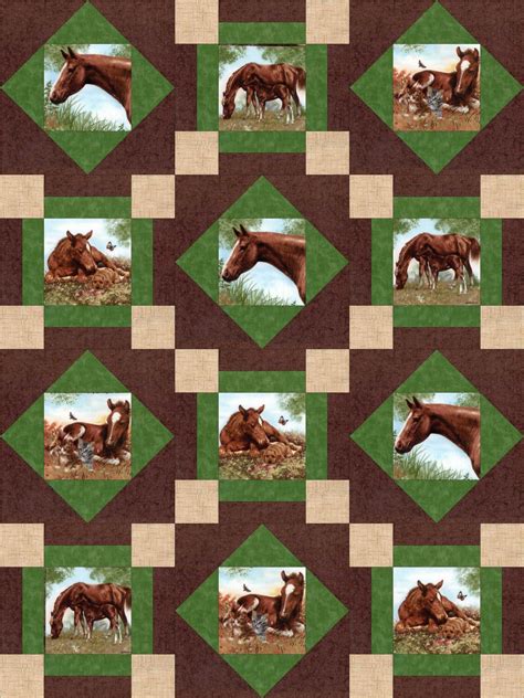 Horse Ranch Stables Quilt Kit Pre Cut Blocks Horse Quilt Quilts