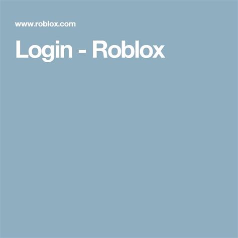 Login Roblox Roblox Login Web Account