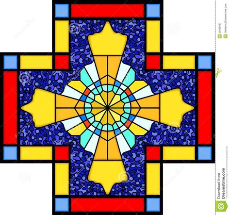 Christian Symbol In Stained Glass Stock Vector