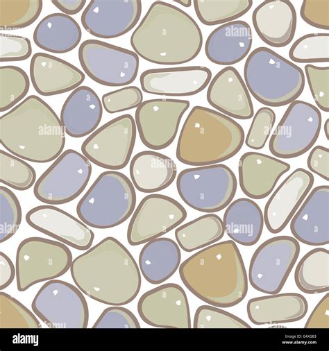 Seamless Pattern Pebble Cobblestone Background Stock Vector Image