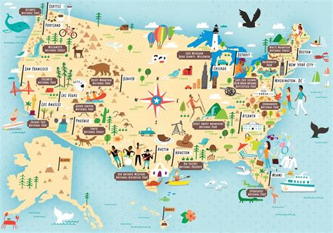 Portfolio Illustrated Map National Parks Map Us National Parks Map