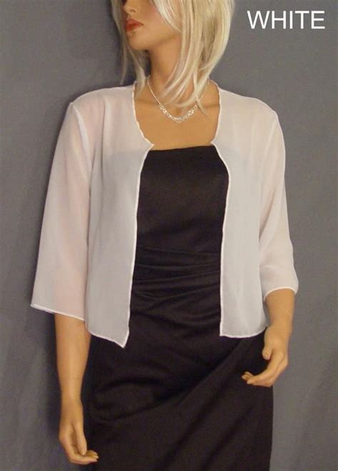Wedding pantsuit sheer wedding dress pregnant wedding dress wedding reception outfit wedding suits wedding jumpsuit ball gown dresses designer wedding dresses just in case. Chiffon bolero shrug with 3/4 sleeves hip length jacket ...