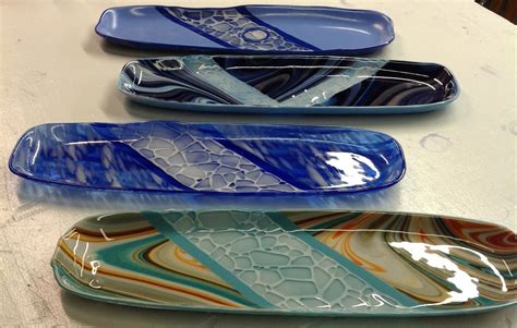 Slumped Glass Fused Glass Plates Glass Tray Fused Glass Art Glass Dishes Mosaic Glass