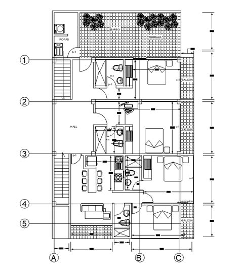 180 Square Meter House Layout Plan Autocad Drawing Download Dwg File