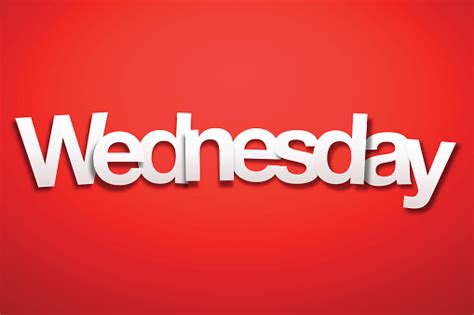 Wednesday Sign With Red Background Paper Font Stock Illustration Download Image Now Istock