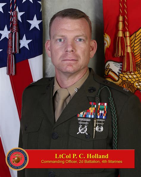 Lieutenant Colonel P C Holland 1st Marine Division Biography