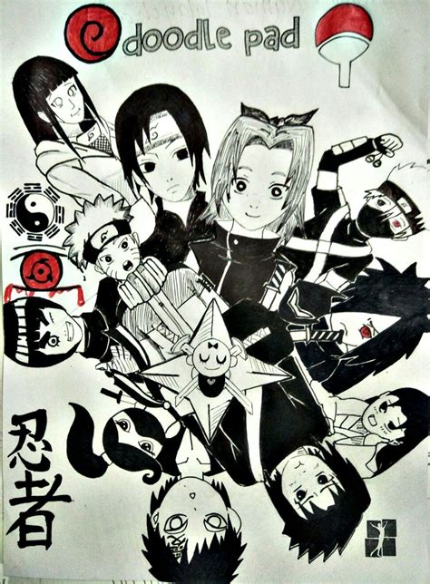 Doodle Anime Naruto Art Sketch Seni