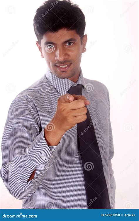Business Guy Smiling And Pointing At Camera Stock Photo Image Of