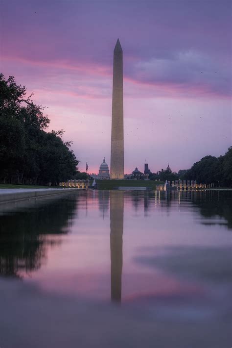 Washington Dc National Mall Sunrise Lincoln Memorial Reflecting