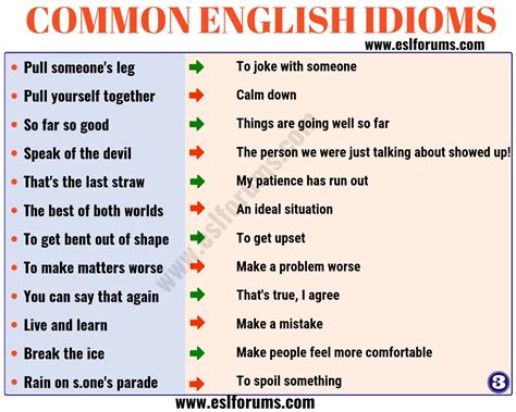 Top Interesting Idioms Examples For Esl Learners Esl Forums