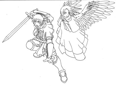Guardian Angel Lineart By Clowkusanagi On Deviantart
