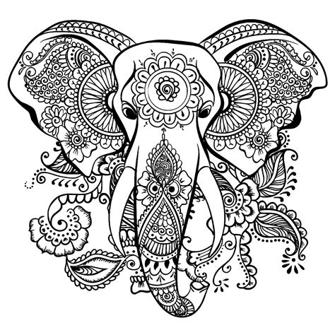 Dessin d'éléphant gratuit à imprimer et colorier  Coloriage d