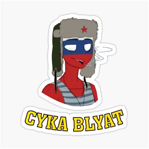 Cyka Blyat Russian Sticker For Sale By Capstarz Redbubble