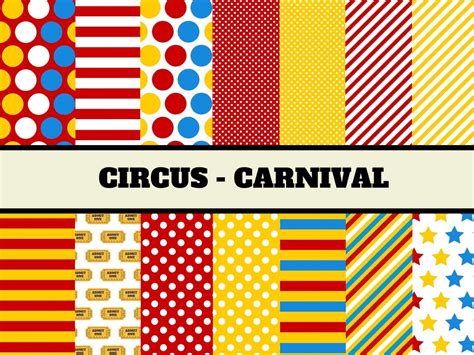Circus Digital Paper Magical Printable