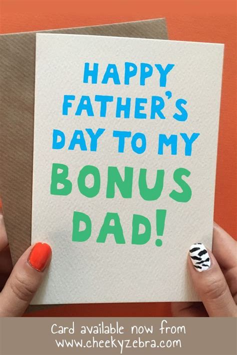 Bonus Dad Step Dad Ts Funny Fathers Day Card Dad Cards
