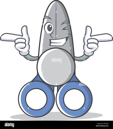 Wink Scissor Character Cartoon Style Stock Vector Image And Art Alamy