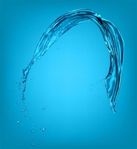 premium vector illustration of clear water splash with drops on blue background