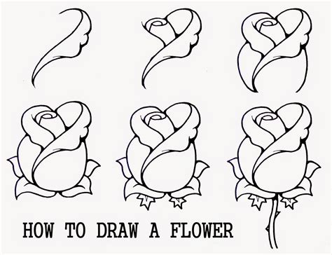 How To Draw A Simple Rose Step By Step The Hippest