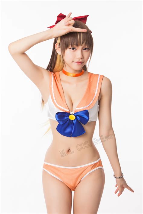 Popular Swimsuit Swimwear Cosplay Costume Peach John Sexy Sailor Moon Minako Aino In Anime