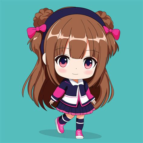 Cute Chibi Anime Kawaii Girl Cartoon Illustration 25852516 Vector Art