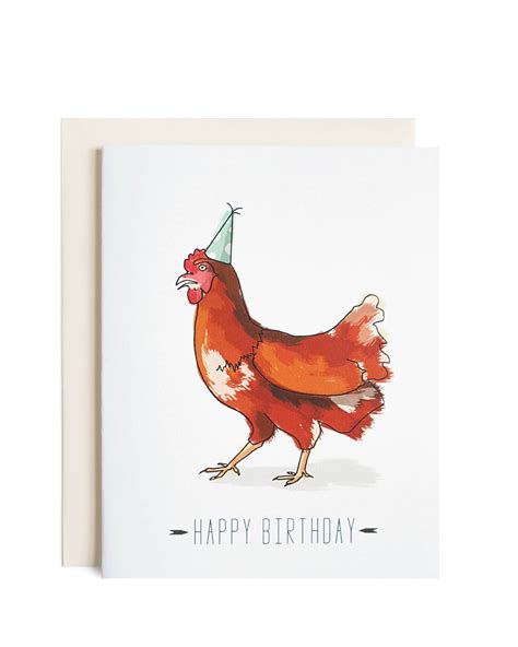 Chicken Happy Birthday Card Etsy Canada
