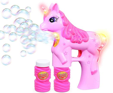 buy haktoys unicorn bubble shooter battery operated bubble blaster toy with led flashing