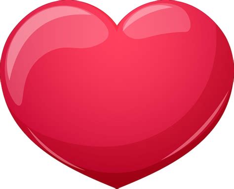 Мультяшное красное сердце на прозрачном фоне Премиум векторы