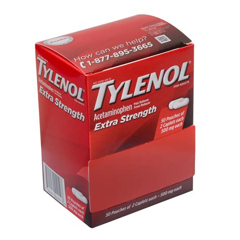 Tylenol Extra Strength Packets 50x2 Mfasco Health And Safety