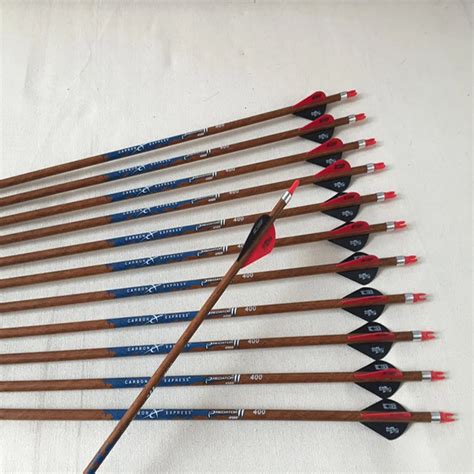 612pcs Carbon Arrows Spine400 500 600 Wood Skin Arrow Shafts Id62mm