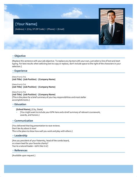 Simple Resume Template Cv Template For Ms Word Professional Resume
