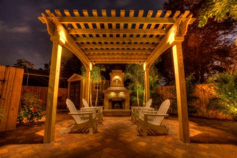 Pergola With Fireplace Tropical Patio Tampa By Landscape Fusion