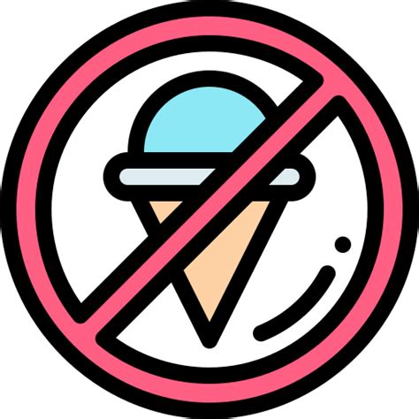 No Ice Cream Detailed Rounded Lineal Color Icon