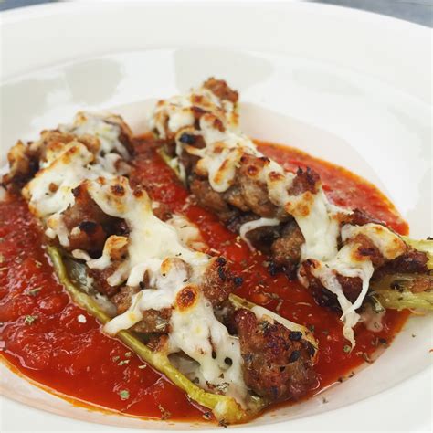 Discard the seeds and membranes and place peppers in a 9x13 baking dish, cut side up. Keto Stuffed Banana Peppers with Sweet Sausage {Grain Free ...