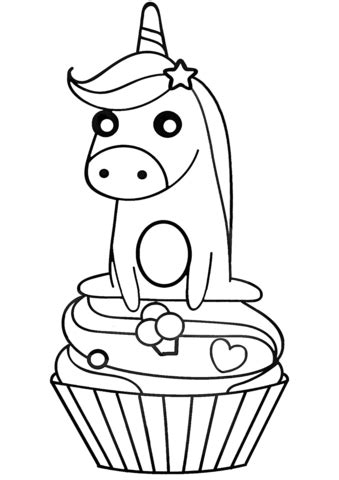 Cupcake coloring pages free printable pictures. Unicorn on Cupcake coloring page | Free Printable Coloring ...