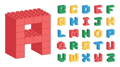 10 Best Printable Lego Letters Lego Letters Lego Font Vector Art Design