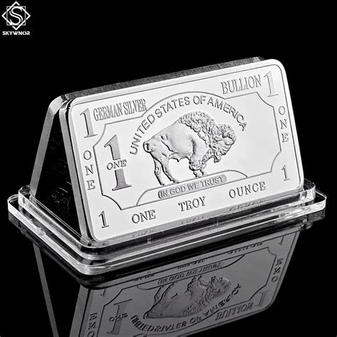 German Mint 1 Troy Ounce Buffalo German Silver Bullion Bar Replica