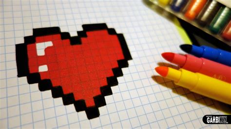 Handmade Pixel Art How To Draw A Kawaii Heart Pixelart Youtube
