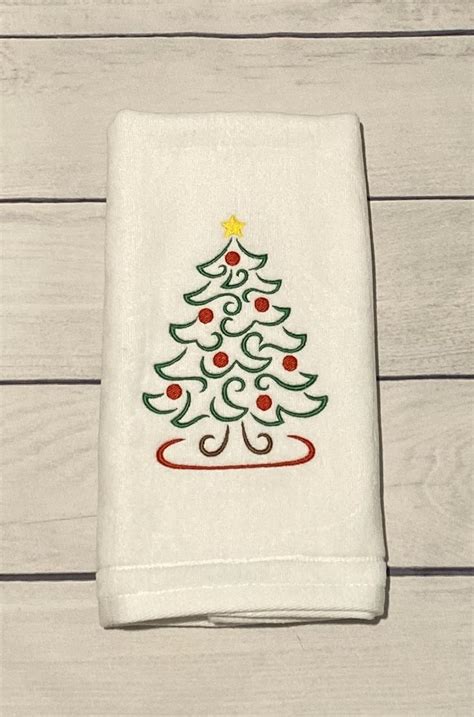 Christmas Towel Luxury Guest Hand Towel Embroidered Bathroom Etsy In