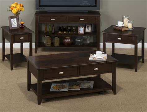 Stack a bigger and smaller accent table together so you always have extra tabletop space when you need it. Jofran Merlot Chairside Table for Small Spaces - Van Hill ...