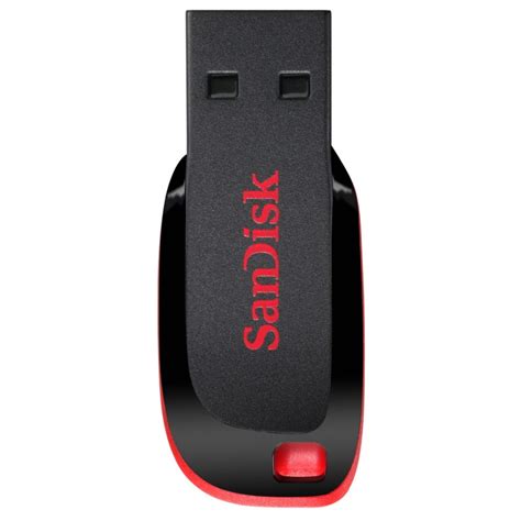 Sandisk Cruzer Blade Usb Flash Drive 64 Gb Black And Red
